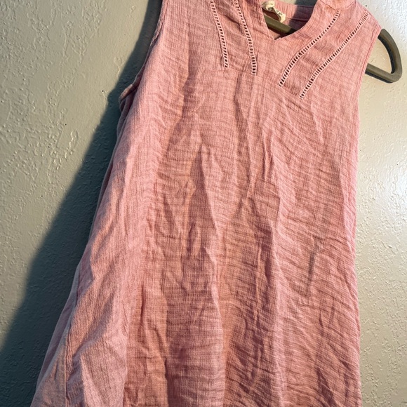 Ember Y2K Asymmetrical Bubblegum Pink Sleeveless Tank Top SZ S V-Neck Shirt - Picture 2 of 11